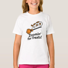 Zoomin' for Treats Fun Orange Halloween Design T Shirt