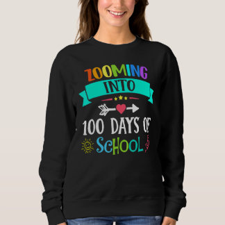 Zooming Into 100 Days Of School Teacher Kids   T Shirt