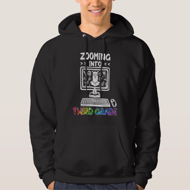 Zooming Into 3rd Grade Back to School 2020 Cute Ll Hoodie (Framsida)