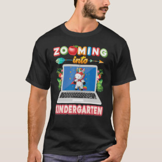 Zooming Into Kindergarten Grade Virtual Unicorn Ki T Shirt