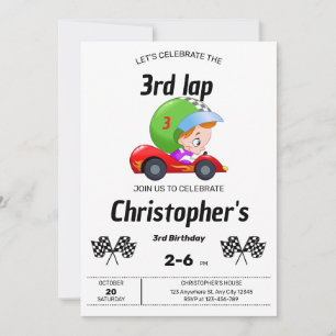 Zooming Racer Birthday-inbjudan Inbjudningar