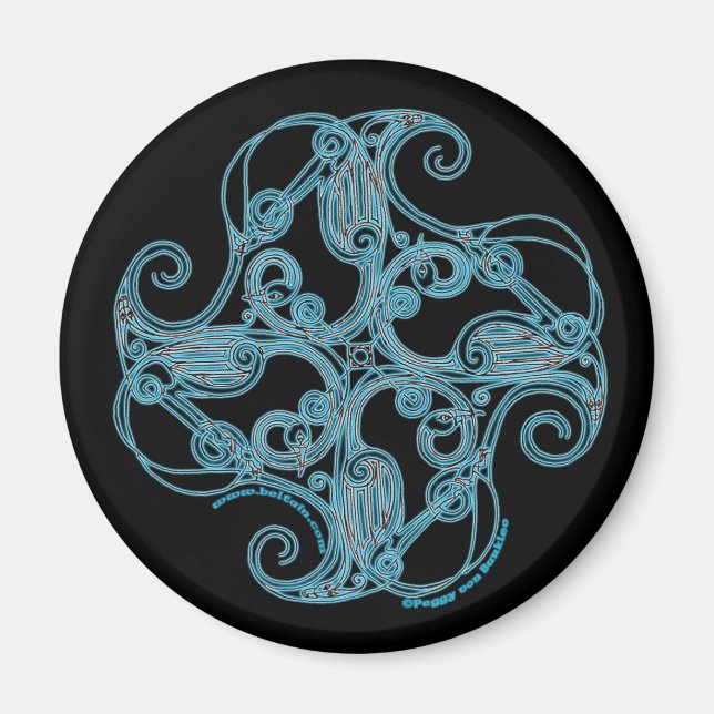 Zoomorfisk krandesign #1 magnet (Framsidan)