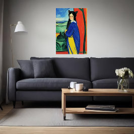 Zoomorphic dam med cat öron | AI Art Poster