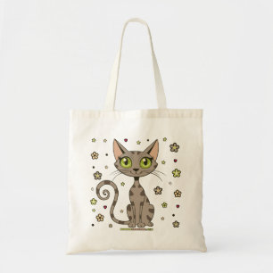 Zoomy Zara Blommigt Tabby katt Tygkasse