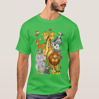 Zoorip Cute Zoo Animals retro T Shirt