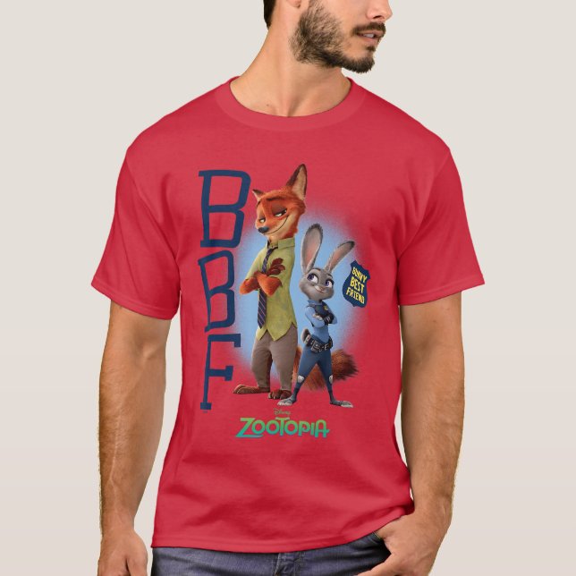 Zootopia Judy and Nick Bunnys Best Friend BBF funn T Shirt (Framsida)