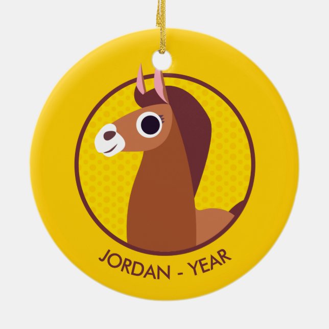 Zora hästen julgransprydnad keramik (Baksidan)