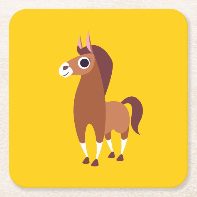 Zora hästen underlägg papper kvadrat (Framsidan)