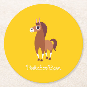 Zora hästen underlägg papper rund