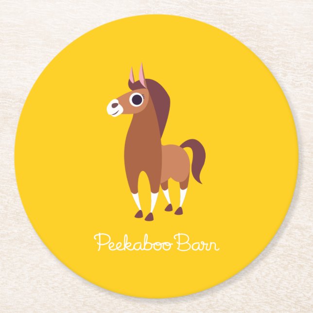 Zora hästen underlägg papper rund (Framsidan)