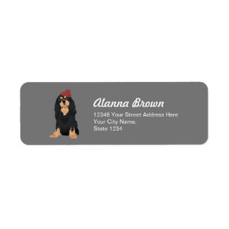 Zora The Black & Tan Cavalier Kung Charles Spain Returadress Etikett