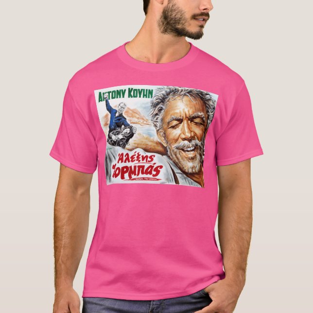 Zorba Grekiska Anthony Quinn Alexis Zorbas Movie T Shirt (Framsida)