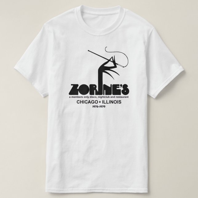 Zorines restaurang Disco-nattklubb, Chicago, IL Tee Shirt (Design framsida)