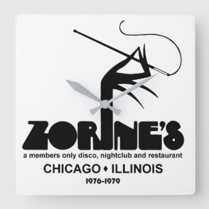 Zorines Restaurant Disco NightClub, Chicago, IL Fyrkantig Klocka
