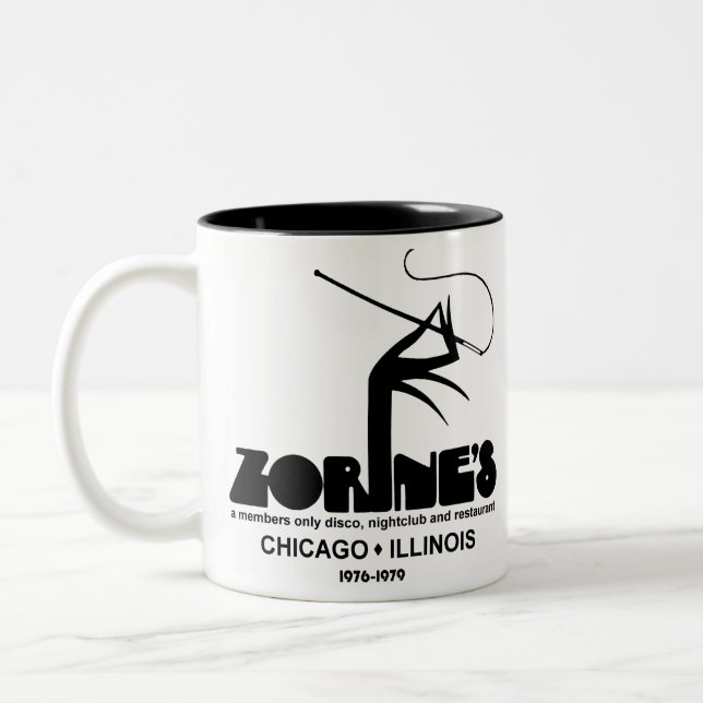 Zorines Restaurant Disco NightClub, Chicago, IL Två-Tonad Mugg (Vänster)