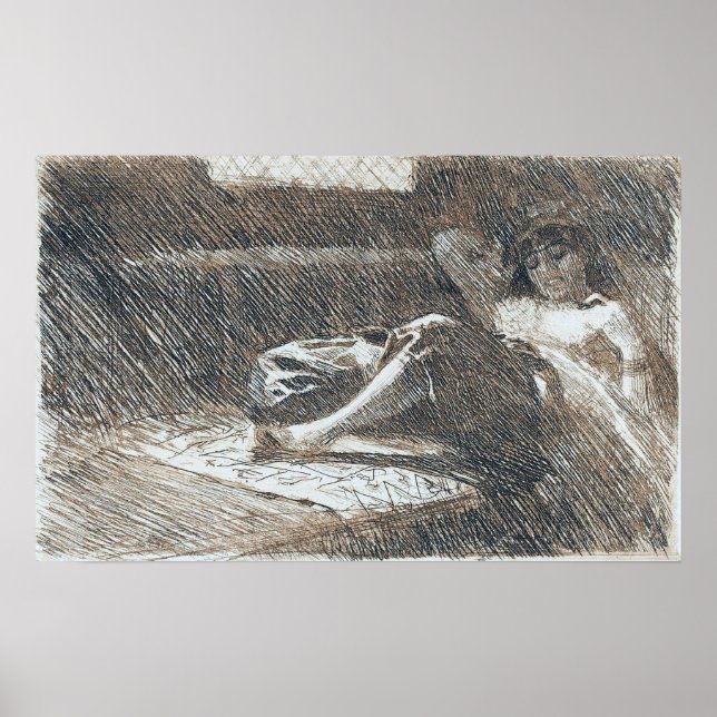 Zorn - Sövande Odalisque 1886 Poster (Framsidan)