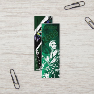 Zoro Three Sords Grönt Bookmark för One Biet Fläkt Mini Visitkort
