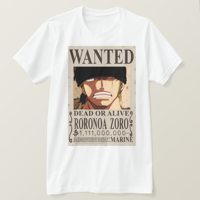 Zoro Wanted Poster Man T-shirt (Design framsida)
