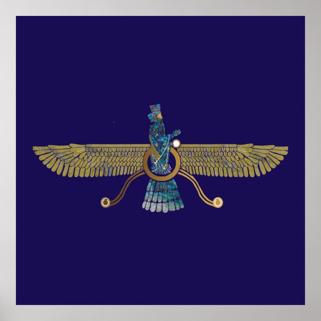 Zoroaster Ahura Mazda Zoroastrian Religion Symbol Poster (Framsidan)