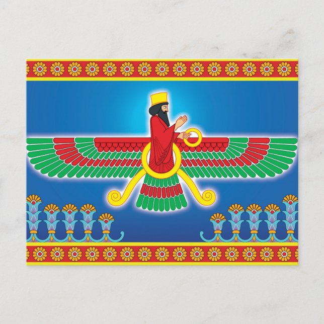 Zoroastrian Persian Faravahar Vykort (Framsida)