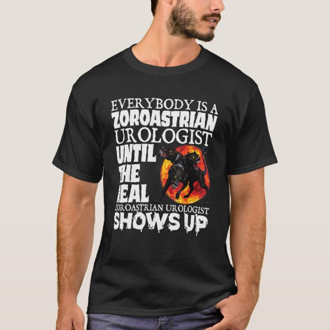 Zoroastrian Urolog Meme Konstig Cringe Odely Spec T Shirt (Framsida)
