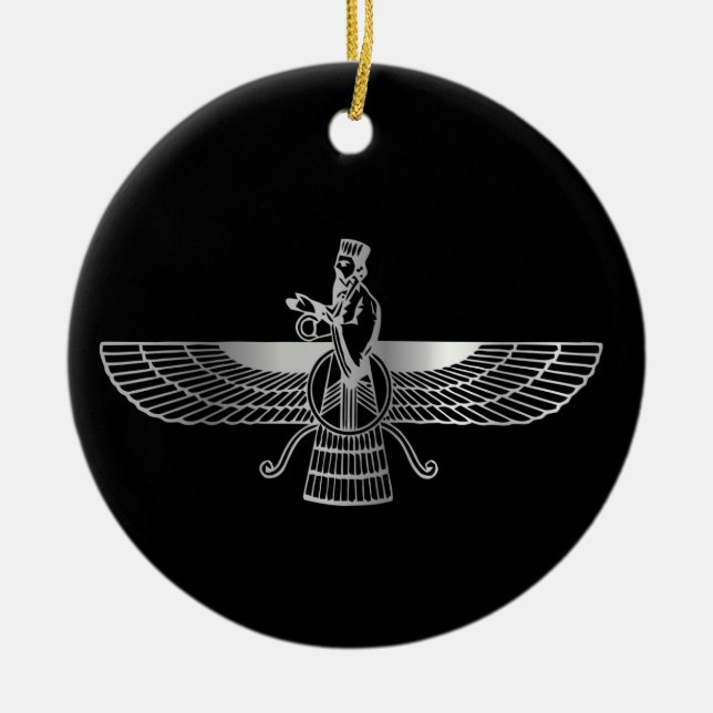 Zoroastrianism Faravahar Julgransprydnad Keramik (Framsidan)
