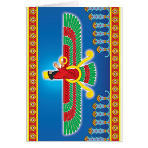 Zoroastrianperser Faravahar Hälsningskort