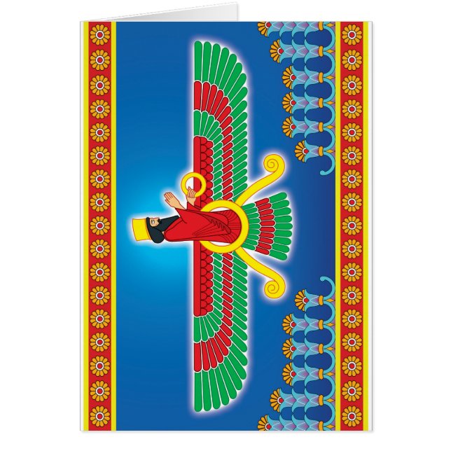 Zoroastrianperser Faravahar Hälsningskort (Framsidan)