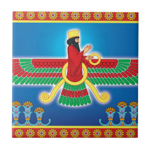 Zoroastrianperser Faravahar Kakelplatta