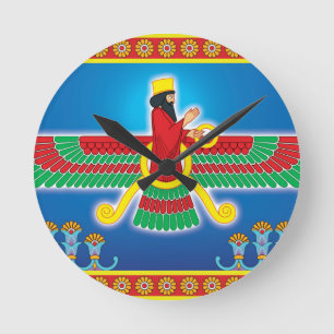 Zoroastrianperser Faravahar Rund Klocka