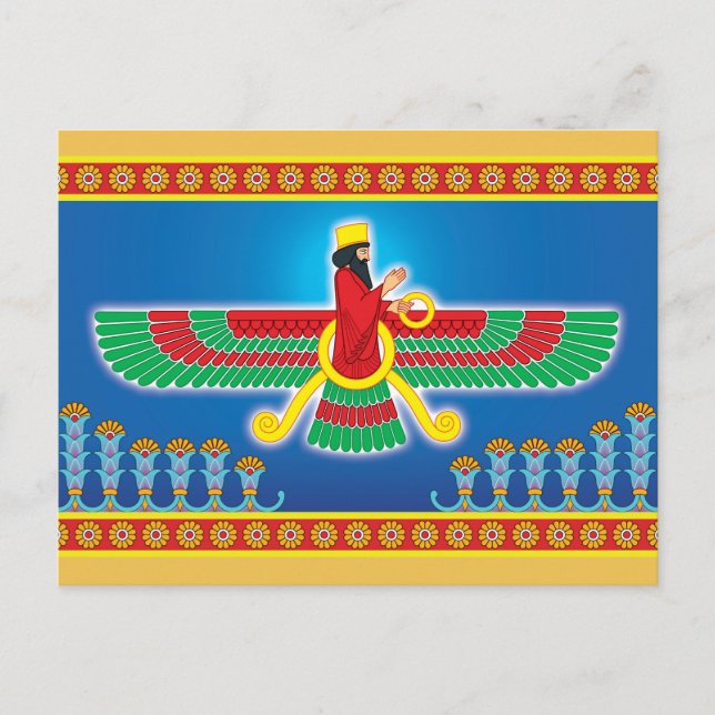Zoroastrianperser Faravahar Vykort (Framsida)