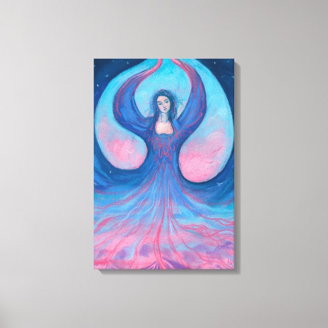 Zorya Dawn Goddess Slavic Folklore Surreal Fantasy Canvastryck (Framsida)