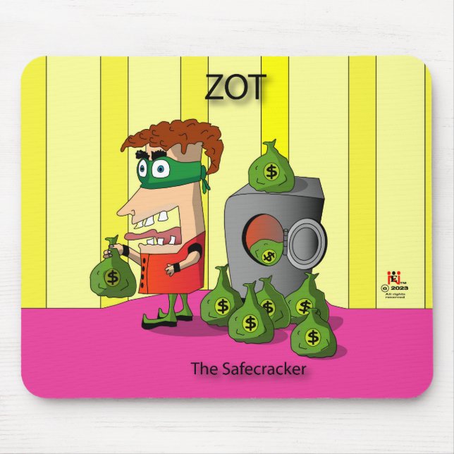 Zot the Safecracker Mousepad Musmatta (Framsidan)