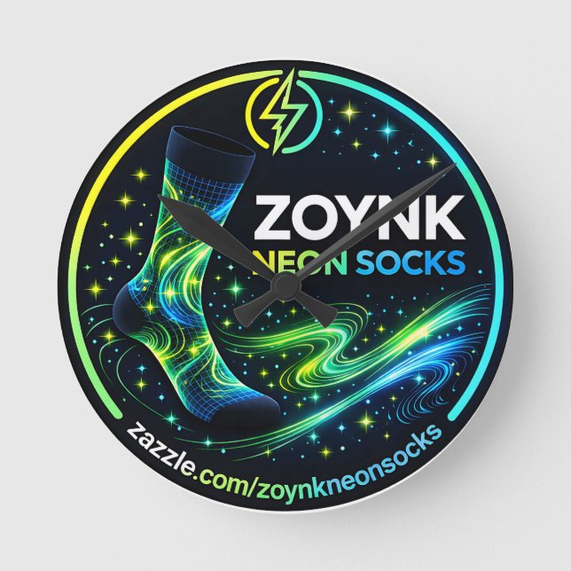 Zoynk Neon Socks Rund Klocka (Framsida)