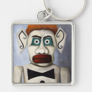 Zozobra Fyrkantig Silverfärgad Nyckelring