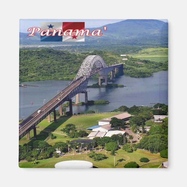zPA005 PANAMA, Amerikanska bron, Fridge Magnet (Framsidan)
