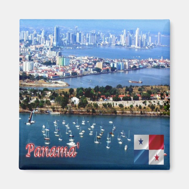 zPA008 PANAMA, Aerial View, America, Fridge Magnet (Framsidan)