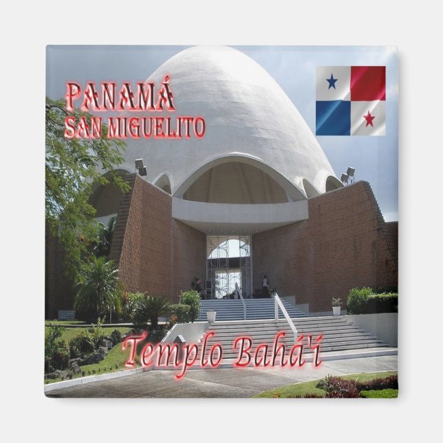 zPA012 PANAMA, Bahá'í Temple i San Miguelito, Magnet (Framsidan)