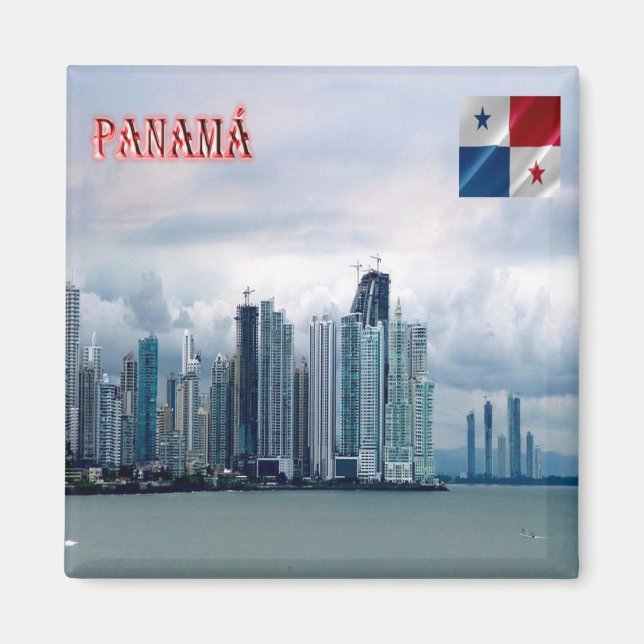 zPA013 PANAMA, Skyline, Amerika, Fridge Magnet (Framsidan)