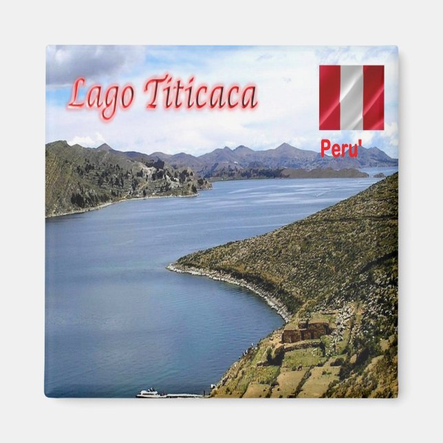 zPE0013 SJÖ TITICACA, Peru, Amerika, Fridge Magnet (Framsidan)