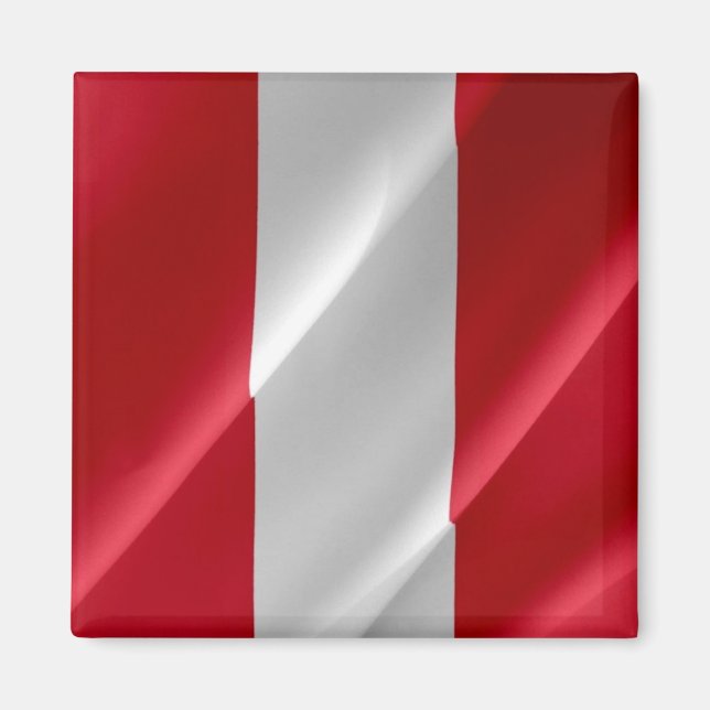 zPE002 PERU, Peruvian Wave Flagga, America, Fridge Magnet (Framsidan)