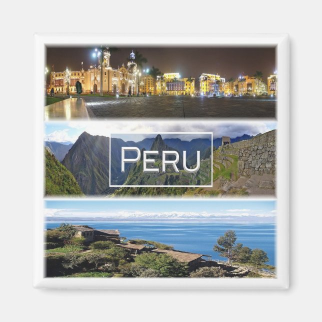 zPE007 PERU, Mosaic, Amerika, Fridge Magnet (Framsidan)