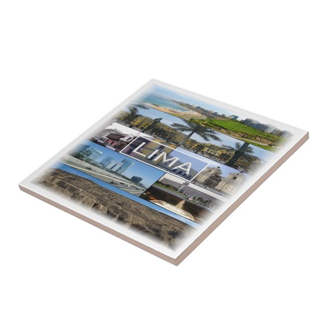 zPE008 mosaic of LIMA in Peru, America Kakelplatta (Sidan)