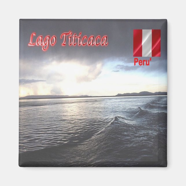 zPE014 SJÖ TITICACA, Peru, Amerika, Fridge Magnet (Framsidan)