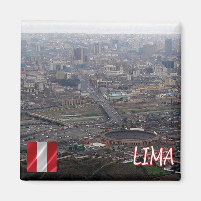zPE021 LIMA, Panorama, Peru, Amerika, Fridge Magnet (Framsidan)