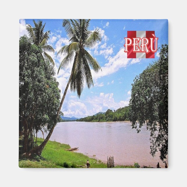 zPE024 PERU,Huallaga River,Peruvian Forest, Fridge Magnet (Framsidan)