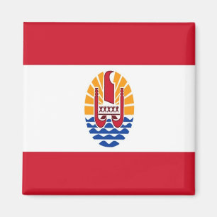 zPF001 FRANSK POLYNESIA FLAGGA, Oceanien, Fridge Magnet