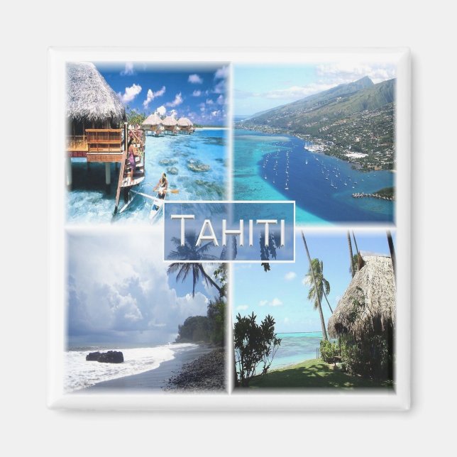 zPF003 TAHITI, Fransk Polynesien, Oceanien, Fridge Magnet (Framsidan)