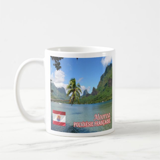 zPF013 COOK BAY, MOOREA, Fransk Polynesia Kaffemugg (Vänster)