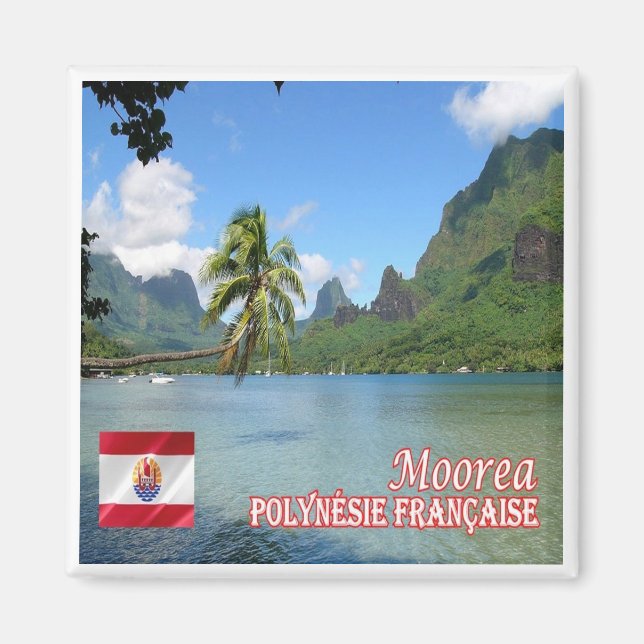 zPF013 COOK BAY, MOOREA, Fransk Polynesien, Fridge Magnet (Framsidan)